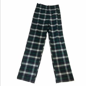Brandy melville kim pants plaid green navy check